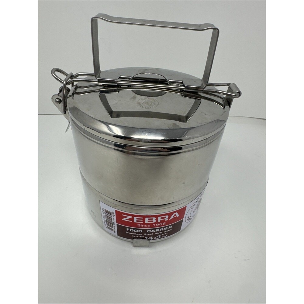 Zebra Brand Stainless Steel Food Carrier Lunch Box Pinto 14 cm 2 tier NEW Grinne